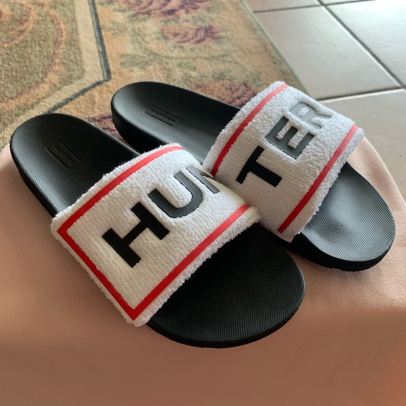 Hunter Women Terry Towelling Logo Adjustable Slide - Picture 4 of 10